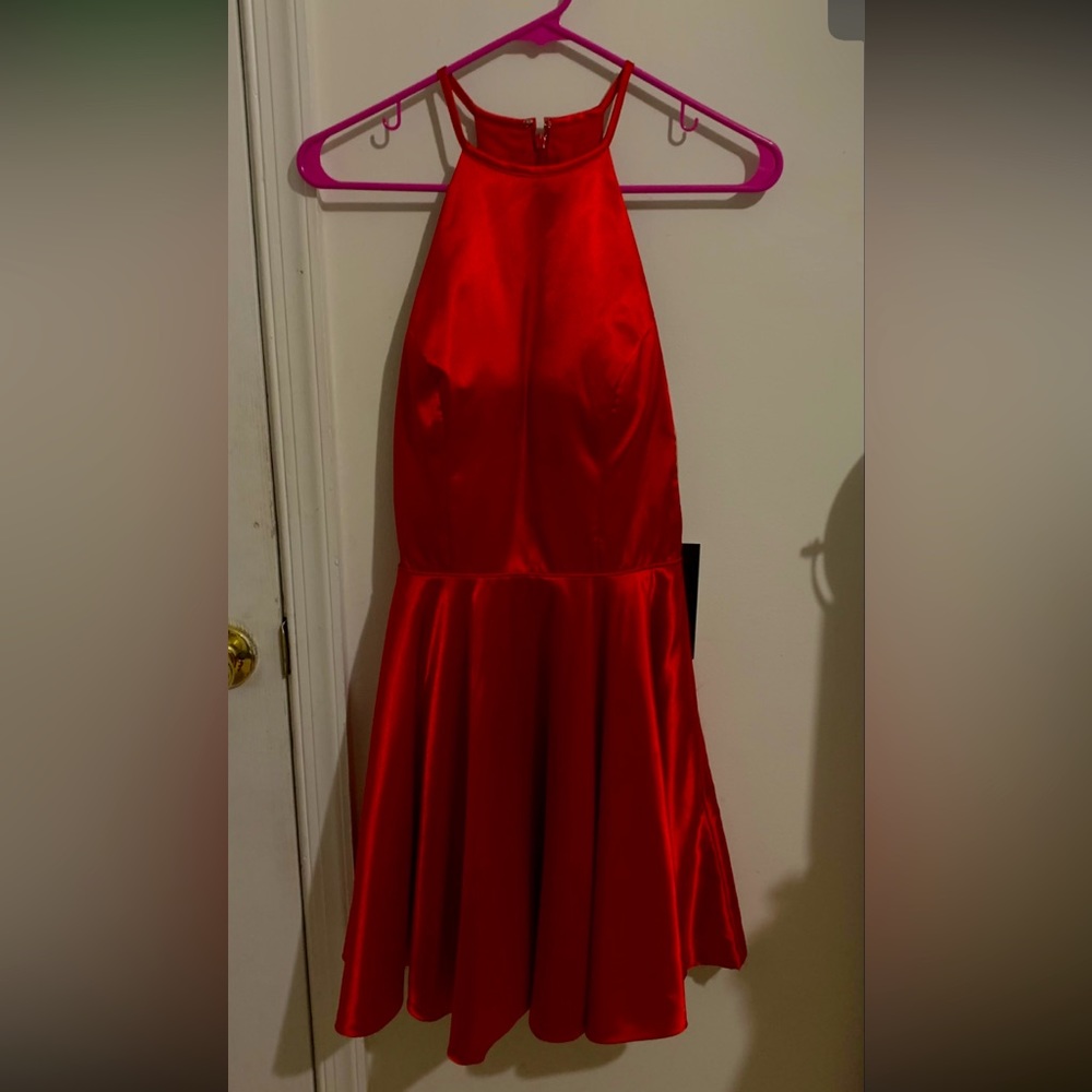 Red sexy cut mini dress for gala